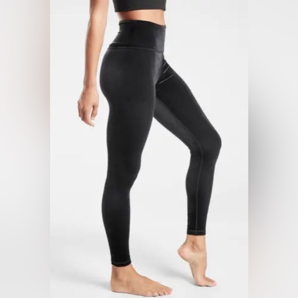 Athleta Pants - Athleta Black Velvet Leggings Sz. Small